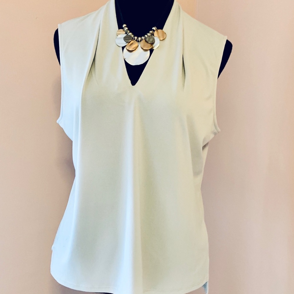 Tahini pale gray blouse